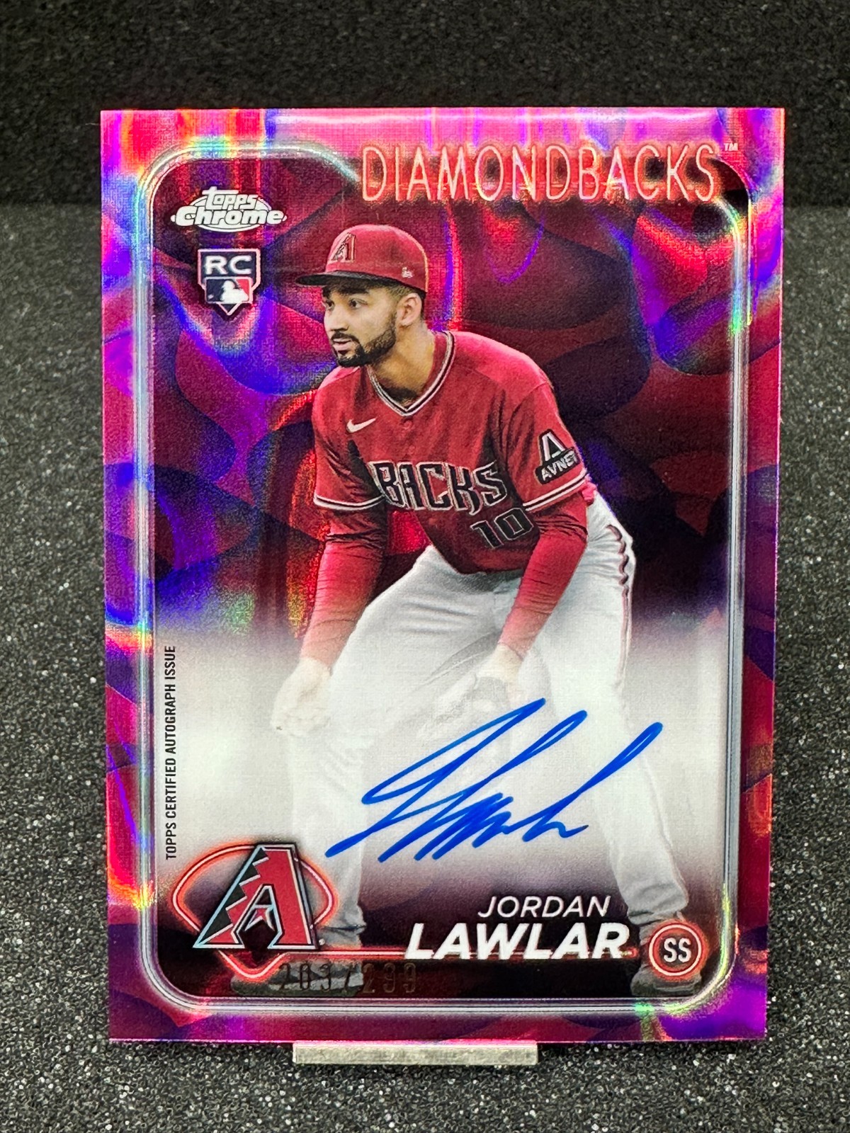 2024 Topps Chrome Update JORDAN LAWLAR RC Auto Magenta Purple Lava Lamp /299