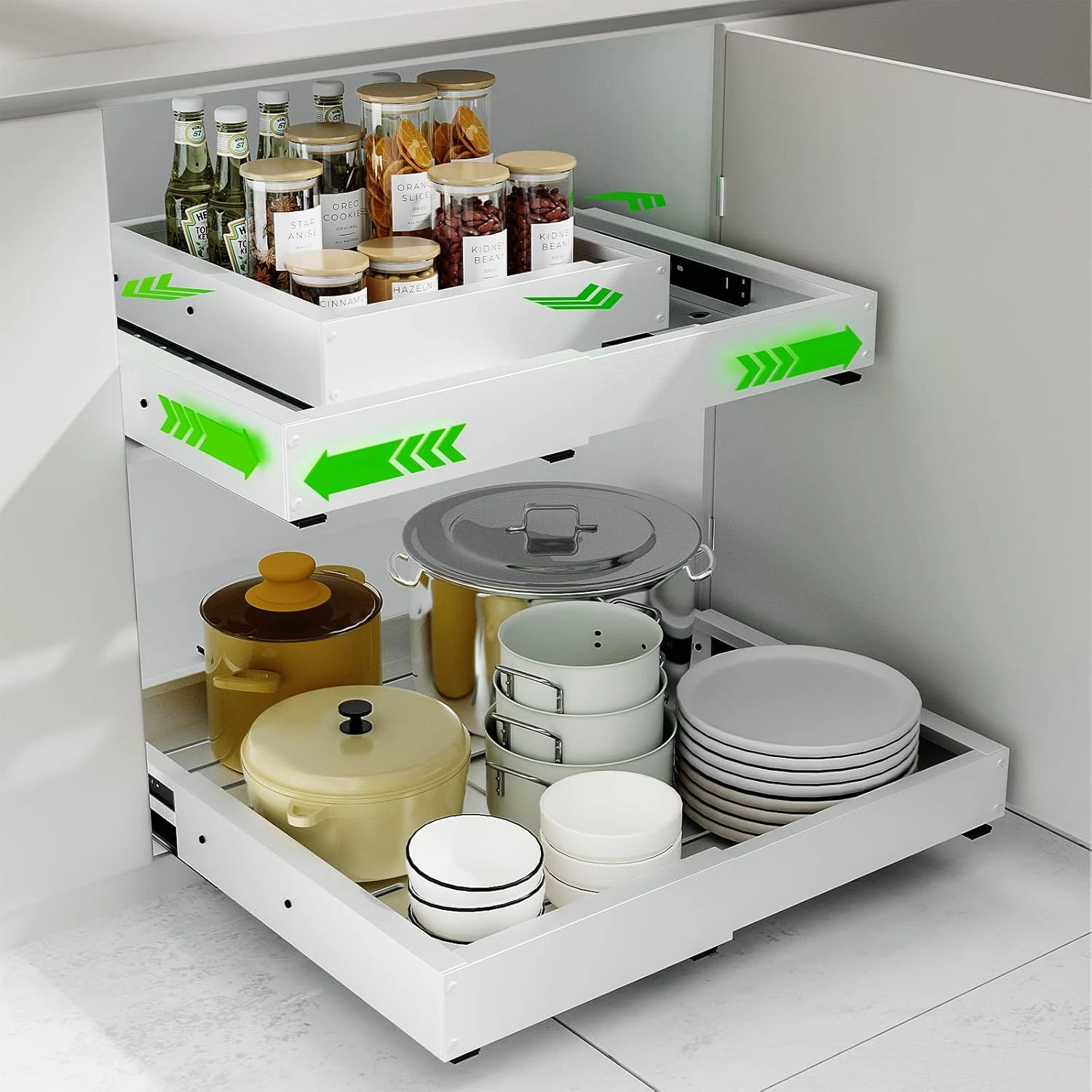 2 Pack Expandable Pull Out Cabinet Organizer, Width (12"-19" ) & Depth (16.5"-22
Opens in a new wind