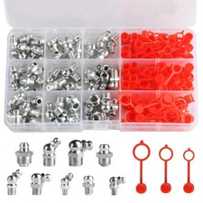 140 Schmiernippel Sortiment,Schmiernippel Set M6 M8 M10 für Fettpresse,Gerade...