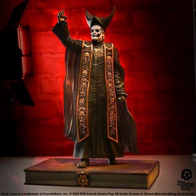 Ghost Papa Emeritus IV Black Robe Statue KnuckleBonz Rock Iconz