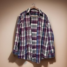 Sovereign Made in USA men's Tall LT Flannel Shirt Plaid 100% Cotton Casual