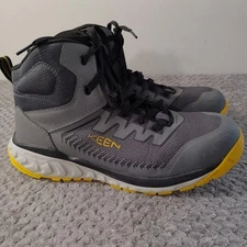 Keen Utility Work Shoes Mens Size 10.5 Gray Yellow Carbon Toe EH Slip Resistant