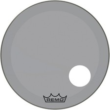 Remo Powerstroke P3 Colortone Smoke Resonant Bass Drum Head 5" Offset Hole 26"