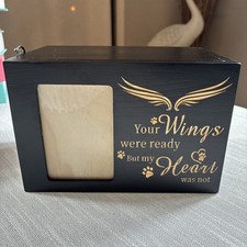 Angel Wings Black Wooden Pet Memorial Final Resting Place For Beloved Pets