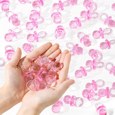 36 Acrylic Pacifiers for Baby Shower Game Girl, 1.75 Inch Cute Baby Shower Pacif