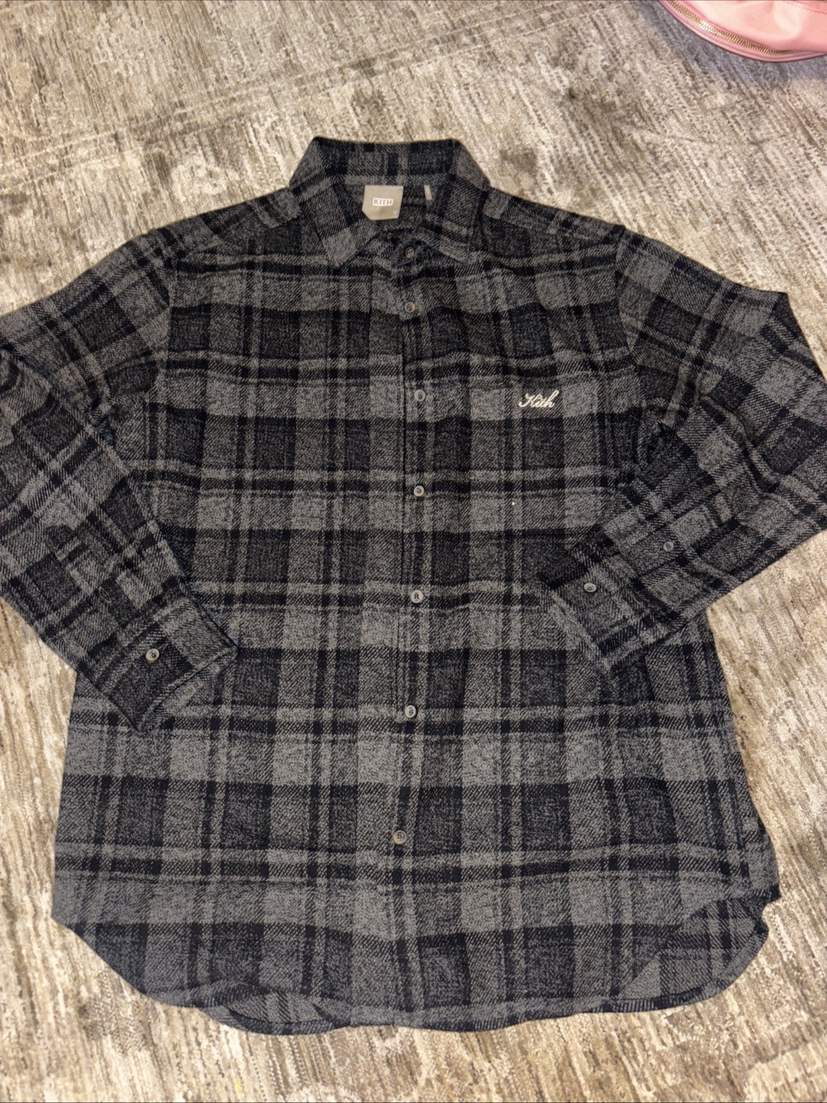 Gray Kith Button down Small Plaid - image 1