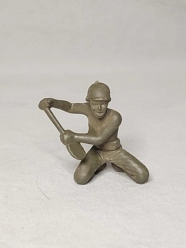 Vintage Marx Army Soldier Digging A Foxhole