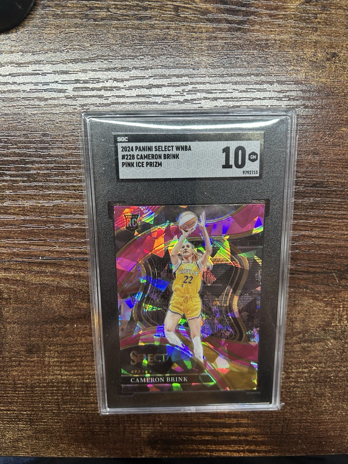 2024 Panini Select WNBA Cameron Brink Courtside Pink Ice Prizm RC #228 SGC 10 Ge