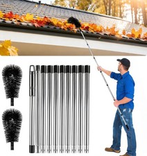 Gutter Cleaning Tools From Ground 12.7 Foot Adjustable Brush Easy Clean