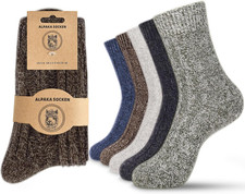 Alpaca Wool Socks Women Hiking Socks Warm Winter Thick 5-8 Multicolored 1629a5