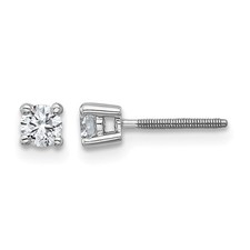 14k White Gold 1/3 Ct Round Cut Lab Grown Diamond VS/SI+ G+ Fancy Stud Earrings