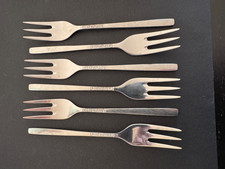 6 x VINERS LOVE STORY STAINLESS STEEL PASTRY CAKE FORKS 14cm