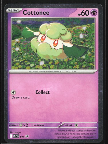 Cottonee (Cosmos Holo) 018 ME Mega Evolution Black Star Promo Pokemon Card