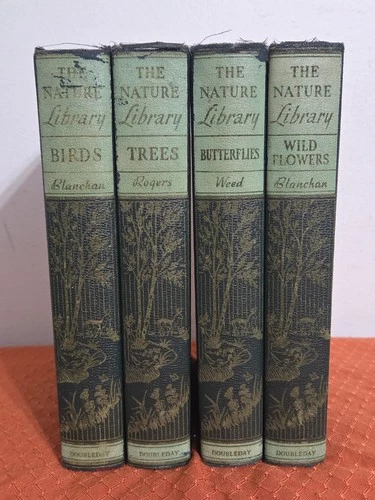 1926 The Nature Library 4 Vol Book Set Birds, Trees, Butterflies, Wild Flowers