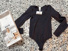 Wolford S o Paulo String Body Womens Sz Small 10-12 Brand New Black Long Sleeve