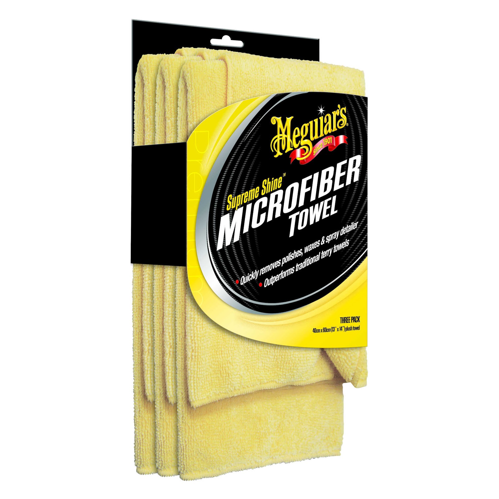 Meguiar's X2020EU Supreme Shine Microfibre Towels (3 Pack) - Ultimate Wipe Off