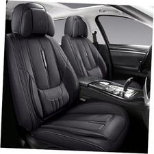 NS YOLO Universal Fit Full Coverage Leather Car Seat Covers for Full Set Black