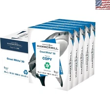 JAM-FREE Great White Recycled Copy Paper 8.5x11 - 500 Sheets, 92 Brightness