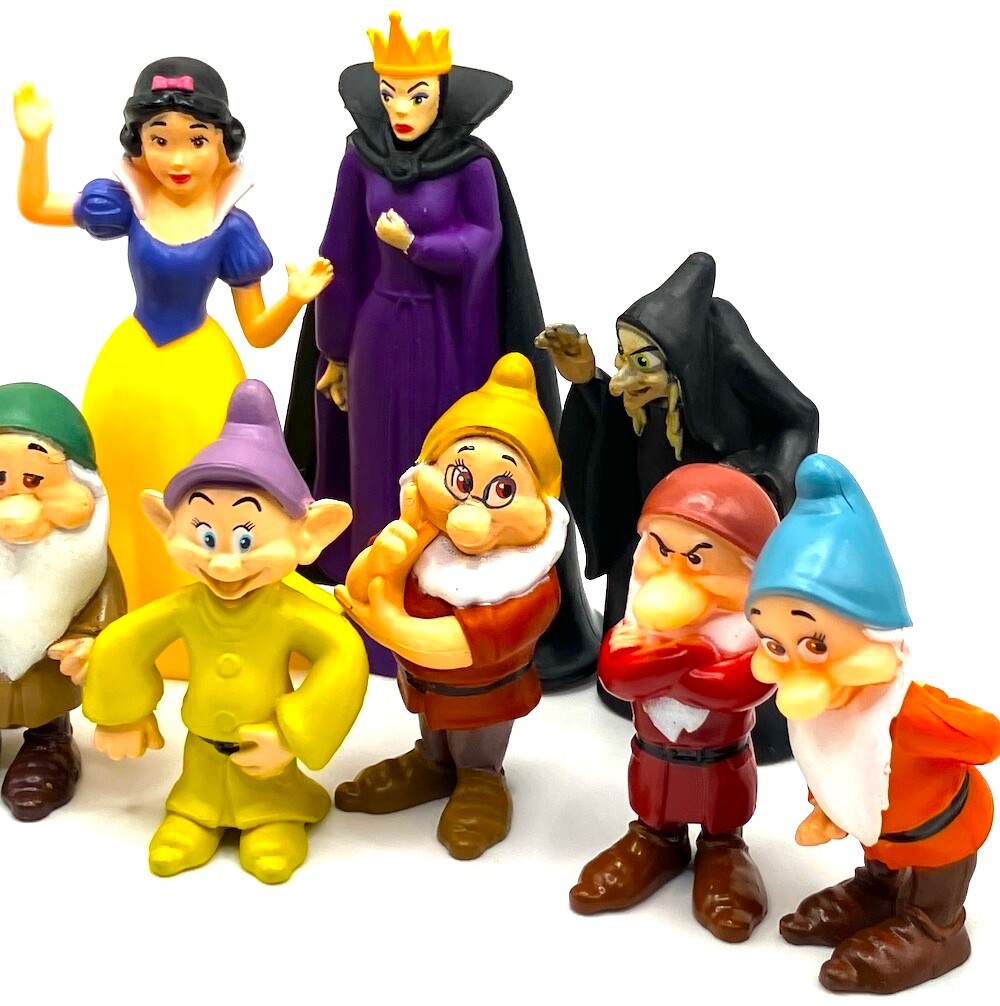 SNOW WHITE & THE SEVEN DWARFS Figure Play Set DISNEY PVC TOY Evil