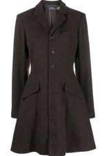 Polo Ralph Lauren Flared Single-breasted Brown Equestrian Jacket Uk 8