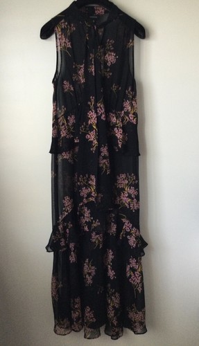 NWT WHO WHAT WEAR Cottage Romantic Floral Sheer Midi Maxi Dress XS - Picture 10 of 17