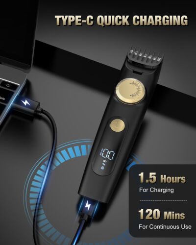 Adjustable Beard Trimmer for Men Cordless Hair Mustache Trimmer with LED Display - Picture 3 of 11