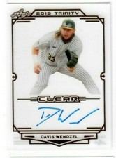 DAVIS WENDZEL 2019 Leaf Trinity Baseball AUTO ON-CARD ACETATE Texas Rangers 