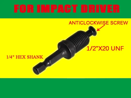 DRILL CHUCK 1/4" Hex ADAPTER & SCREW For Makita Bosch Ryobi Dewalt Impact Driver