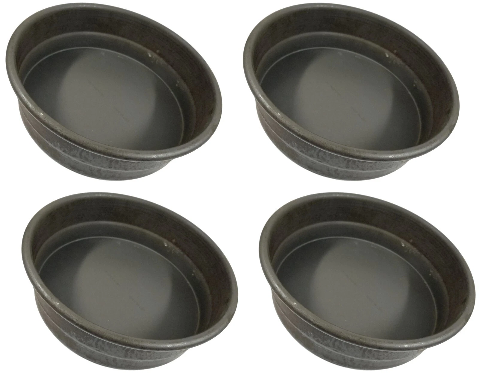 Lot 4x LLoyd Industries 7" Deep Dish Stackable Aluminum Pizza Pans ~ Made In USA