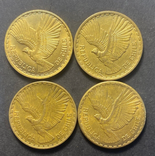 Chile 10 Centésimos 1965 1966 1968 1969 UNC - 4 World Coins