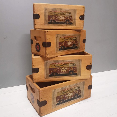 VW Van Vintage Box Wooden Crate Classic Volkswagen T1 Advertising VW camper bus - Picture 13 of 19