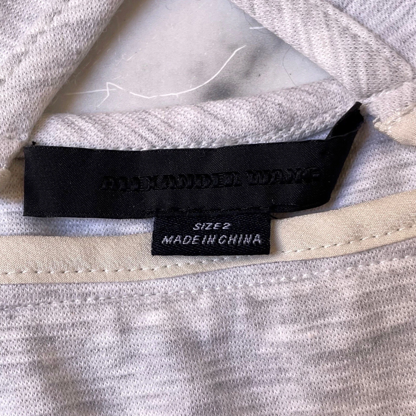 Abito in jersey grigio erica Alexander Wang Ponte Criss a croce posteriore cerniera anteriore taglia 2