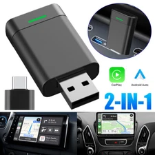2 in 1 Android Auto Wireless Adapter & Wireless CarPlay Adapter Plug & Play Car