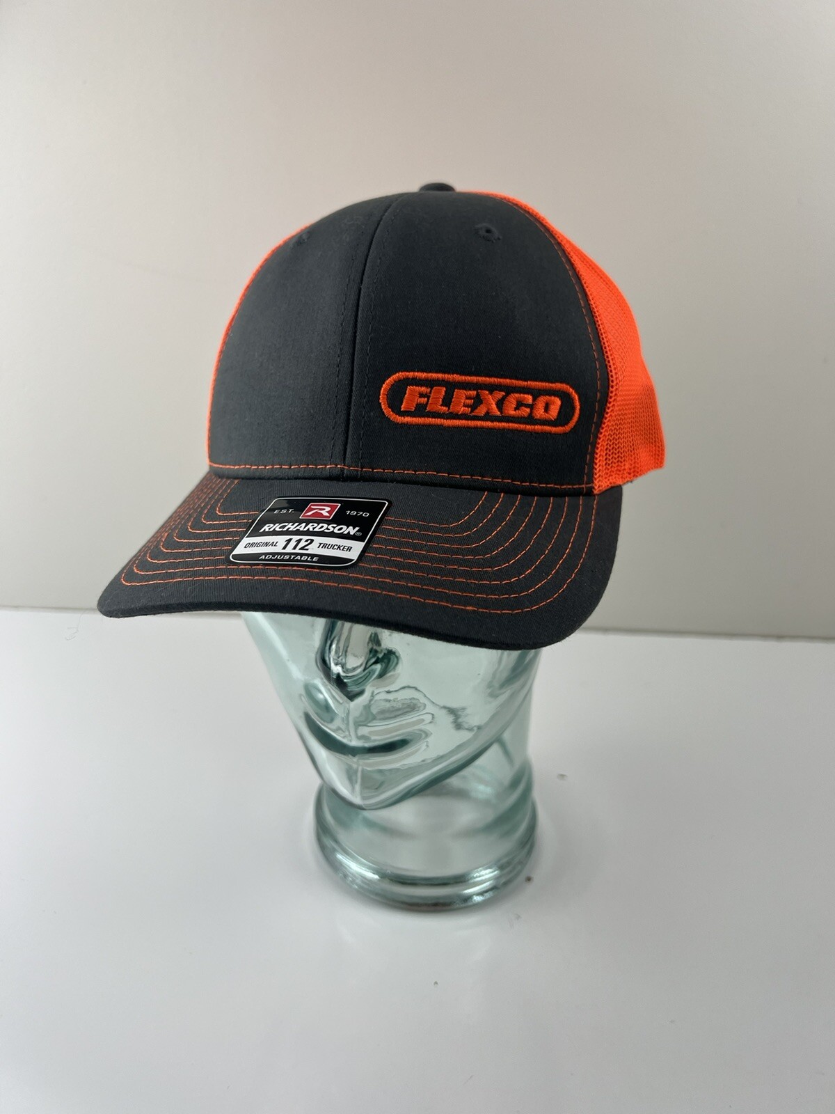 Flexco Orange Mesh Snapback Baseball Cap Hat Orig… - image 2