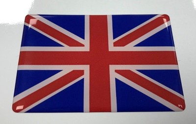 2x GB UK Union Jack Flag Number Plate Resin 3D Gel Stickers - Foto 3