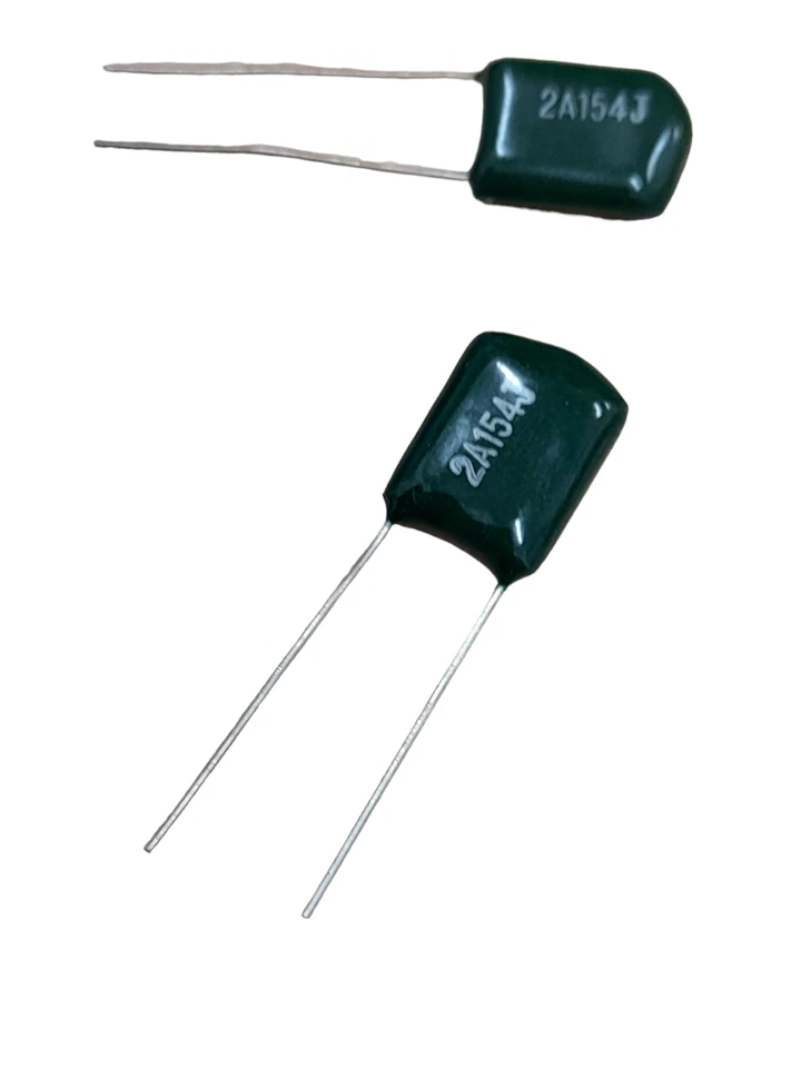 Mylar Capacitors Polyester Film 100V 5% Sold in Packs of 2's, 5's and 10's