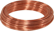 25' 18 Gauge Bare Copper Wire, Round Shape, Polished Finish