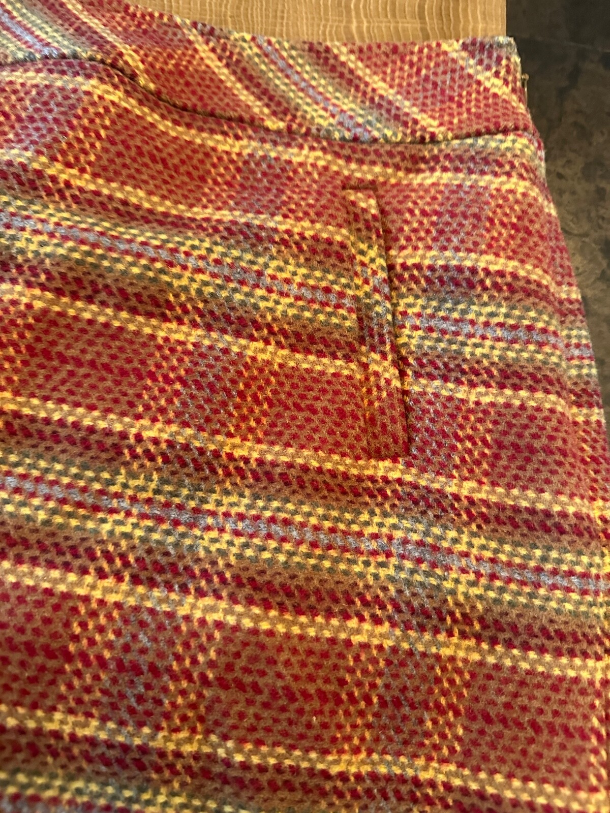 TALBOTS WOOL BLEND LINED MULTICOLOR PATTERN MINI … - image 2