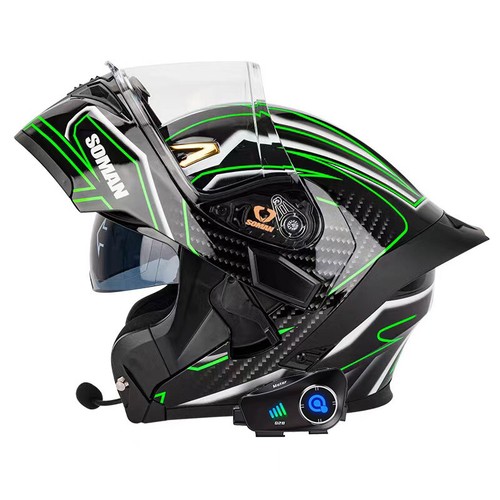 Motorcycle Full Face Helmet with Bluetooth Headset WiFi HD Camera Recorder DOT - Bild 19 von 28