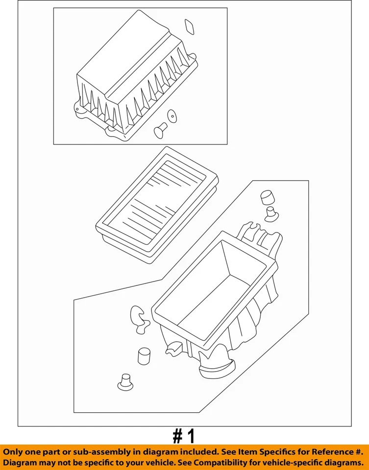 Conjunto de filtro de aire usado se adapta a: Nissan Pathfinder 1997 6 cilindros grado A Foto 4 de 4