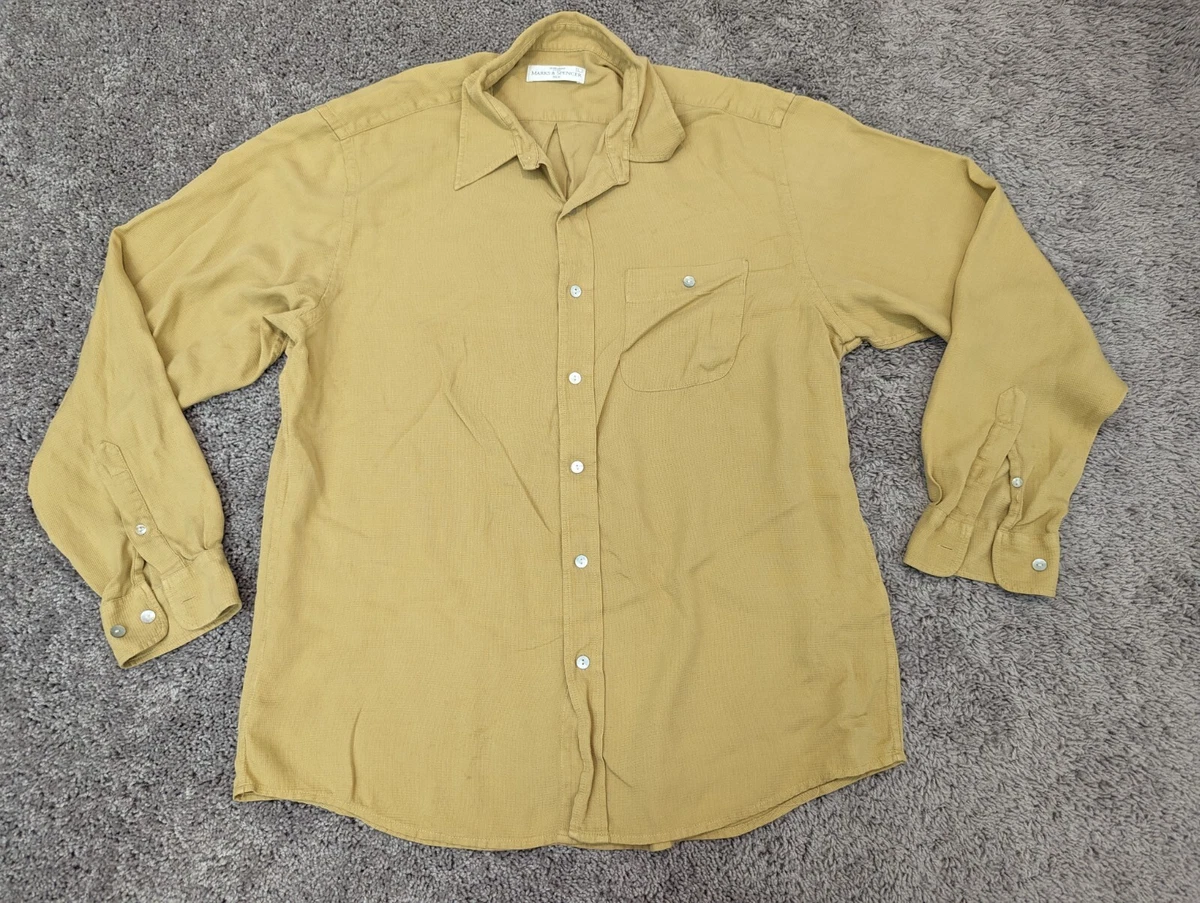 Yellow silk shirt best sale mens