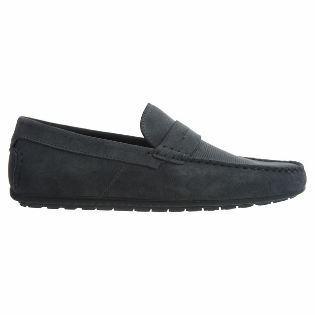 hugo boss blue suede loafers