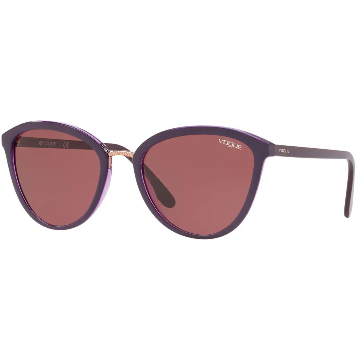Vogue Women\'s Transparent Violet Sunglasses! Vogue Eyewear VO5426S - Rectangle Transparent Purple Frame  main image 2