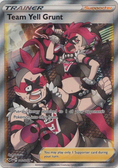 Team Yell Grunt (Full Art) 202/202 Ultra Rare Sword & Shield Base Pokemon TCG