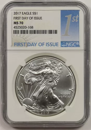 2017 Silver Eagle Dollar $1 NGC First Day of Issue MS 70