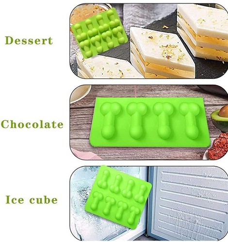 Penis Shape Green Silicone Mold For Ice / Gummy / Candy / Resin - Picture 5 of 5