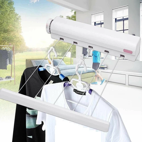 Wandtrockner Wäscheleine Wäschetrockner ausziehbar 3,75m Wandmontage 5 Leinen - Bild 10 von 12