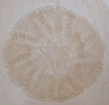 Antico Centrino Pizzo Lavorato A Maglia Centrotavola Diametro 43 Cm 
