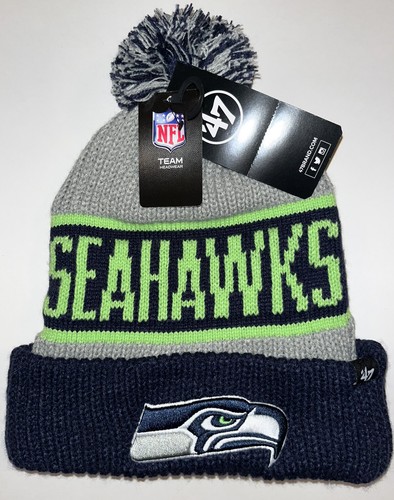 Cuffed Knit Pom Hat OSFA Navy/Grey 