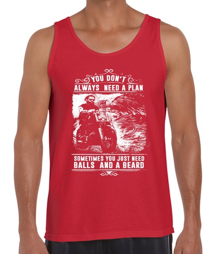 Funny T Shirt motorbikes balls beards Fathers Dad Mens Singlet size Aussie new - Picture 12 of 15